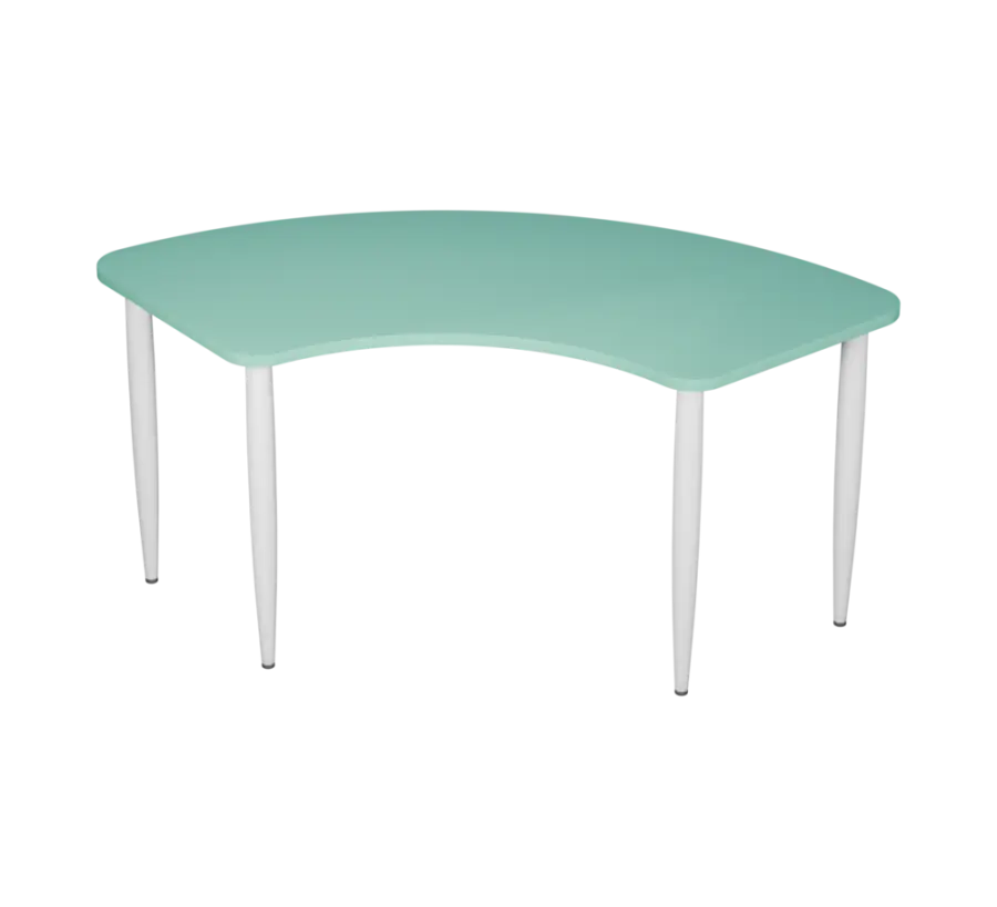 PLAYFORM 228 modulární hravé stoly, výška 750 mm, kovová podnož bílá, deska 25 mm, sněžně modrá